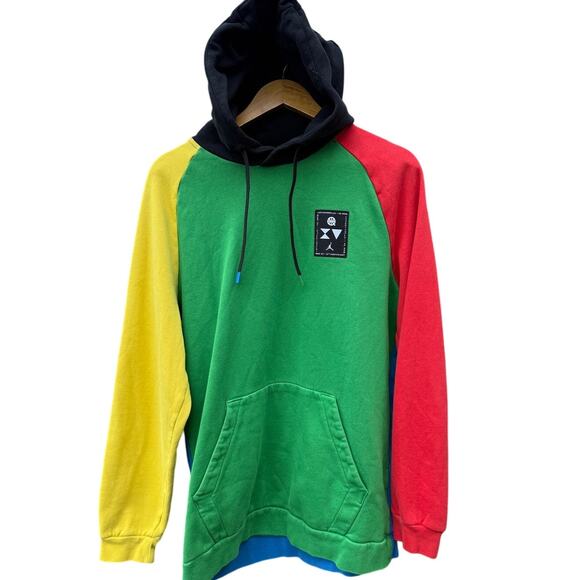 Jordan multi-colored Quai 54 15th Anniversary hoodie sweatshirt Size Large - Picture 1 of 6